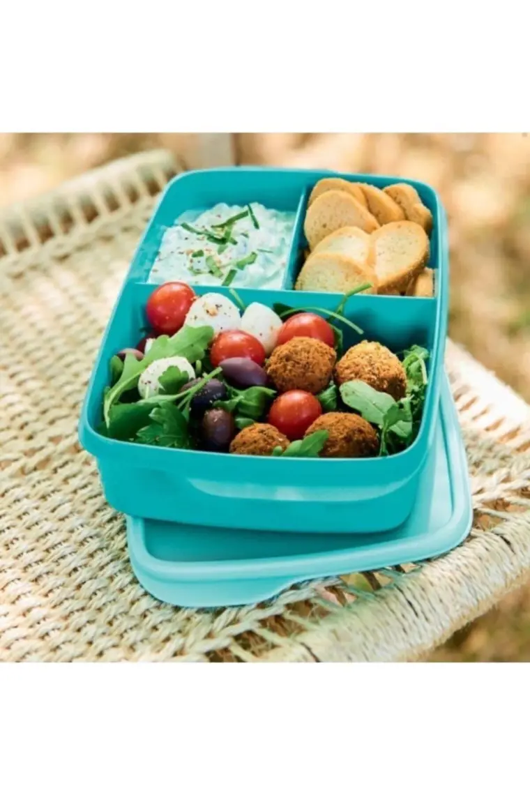 Tupperware Bölmeli Beslenme Kutusu 1L Su Mavisi