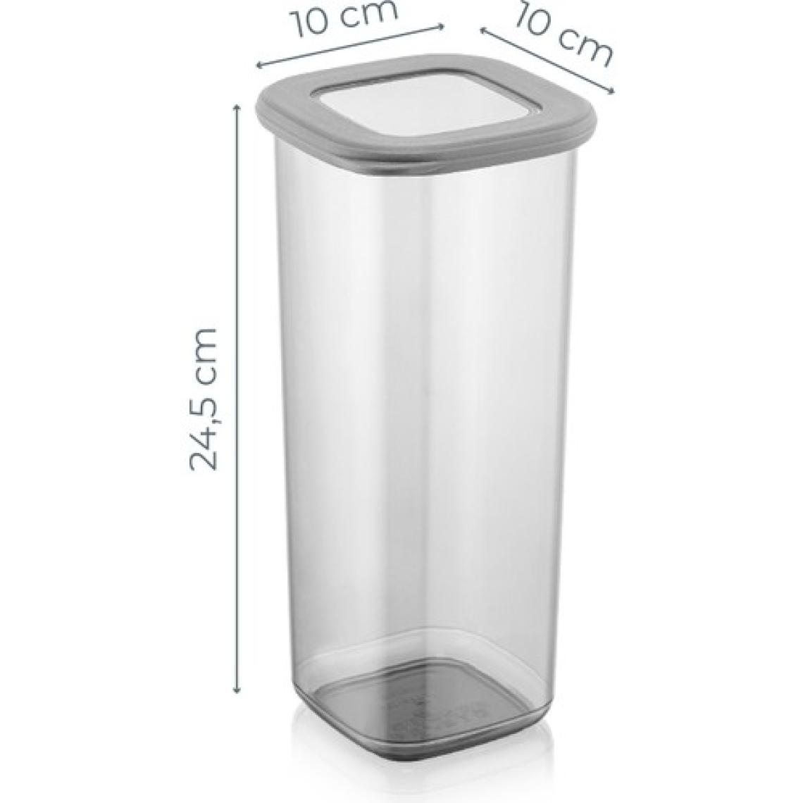 Vienev Etiketli Kare Erzak Saklama Kabı 6'lı Set Büyük Boy 1,75 Litre Antrasit