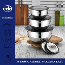 Eda 9 Parça Rendeli Karıştırma Saklama Kabı