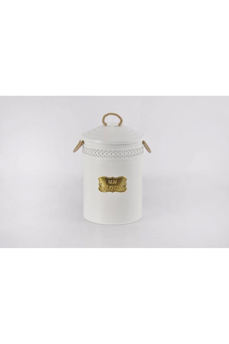 Evistro Metal 5 Litre Un Bakliyat Kovası Beyaz