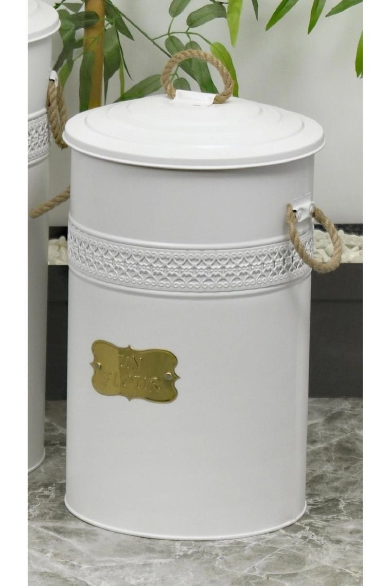Evistro Metal 5 Litre Un Bakliyat Kovası Beyaz