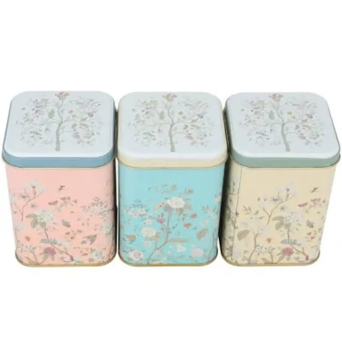 Erb25u2 Kare Metal Saklama Kabı 87x87x125, 3 Lü Set, Botanica