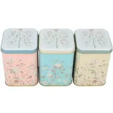 Erb25u2 Kare Metal Saklama Kabı 87x87x125, 3 Lü Set, Botanica