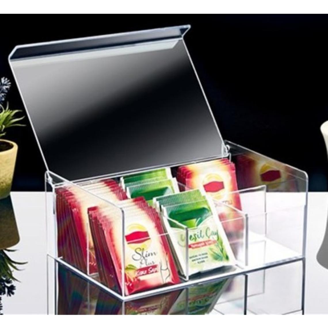 Bestofhome Çay Kutusu 6 Bölmeli Kapaklı Poşet Bitki Çayı Saklama Kabı