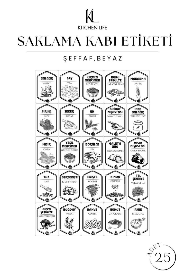 18'li Etiketli Square Kare Erzak Saklama Kabı Seti x6(550ml-1200ml-1750ml) Sert Kapaklı Kavanoz