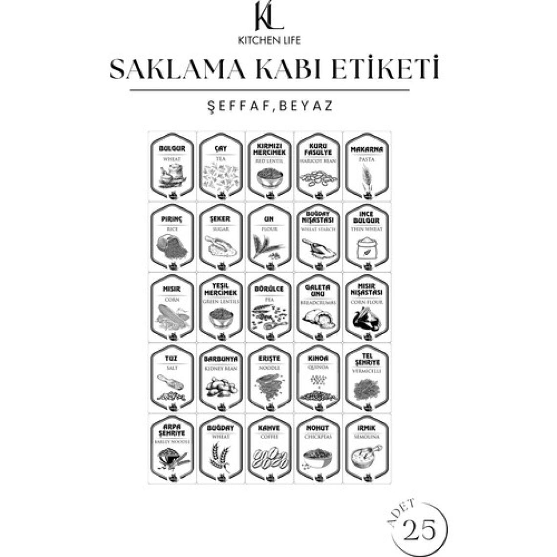 Kitchen Life 12'li Jumbo Boy Etiketli Square Kare Erzak Saklama Kabı Seti 1750 ml - Sert Kapak Büyük Kavanoz