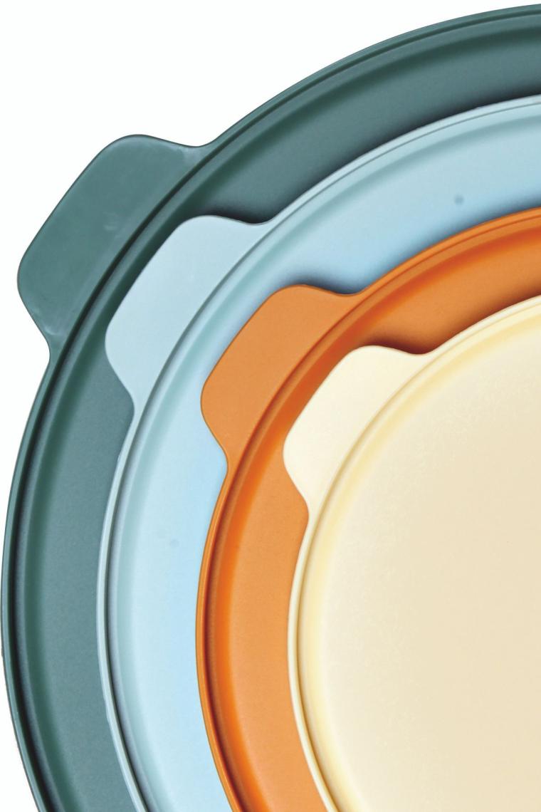 Kitchen Life 4 Boy Kapaklı Yuvarlak Aura Saklama Kabı Seti  Aura Çırpma Kabı (7,5 Lt + 4lt + 2lt + 1lt)