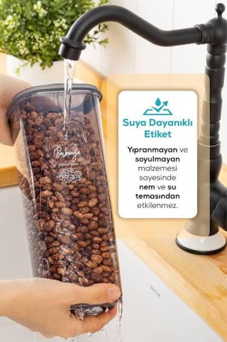 Vienev 25'li Etiketli Hava Geçirmez Erzak ve Baharat Saklama Kabı Seti Antrasit