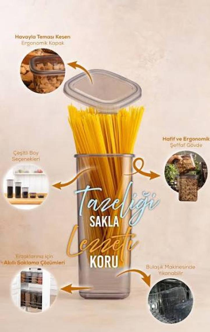Vienev 25'li Etiketli Hava Geçirmez Erzak ve Baharat Saklama Kabı Seti Antrasit