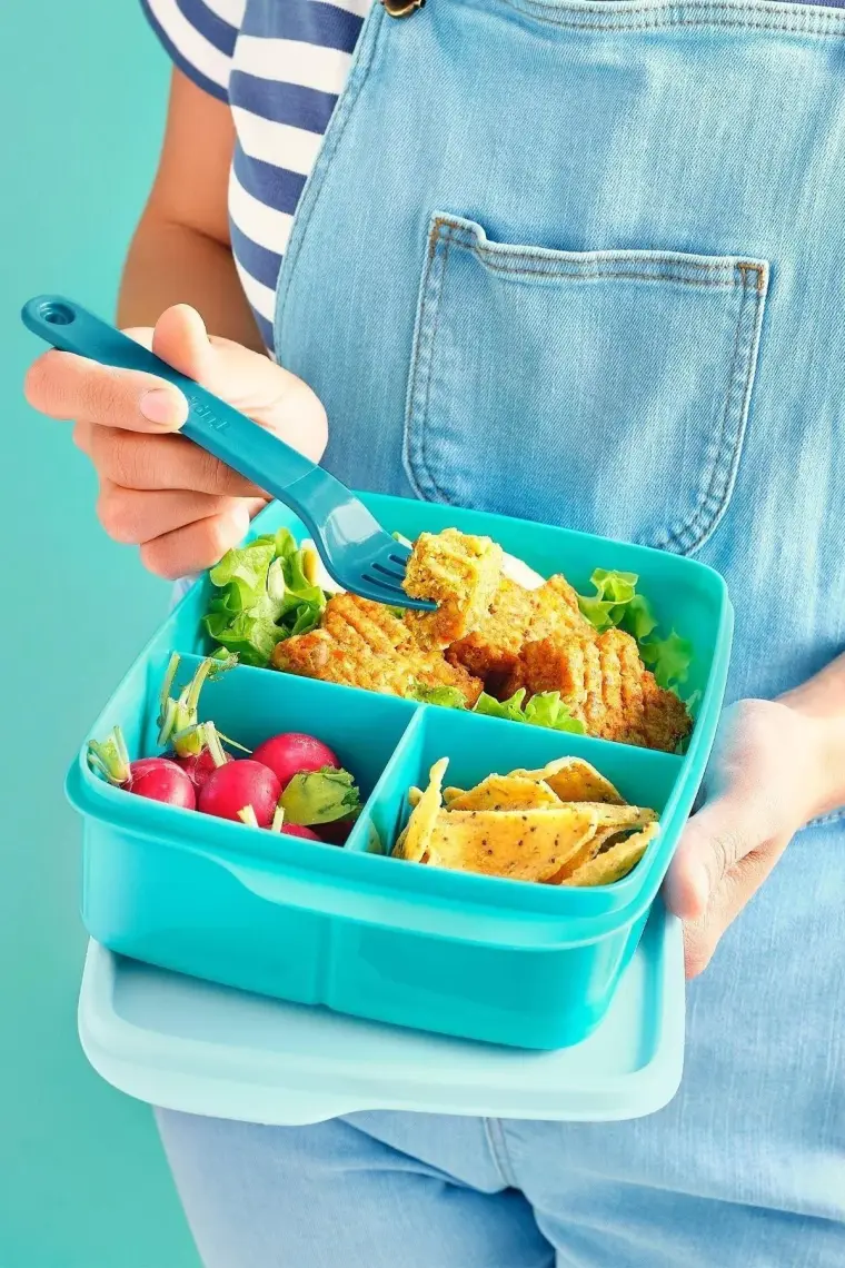 Tupperware Bölmeli Beslenme Kutusu 1L Su Mavisi