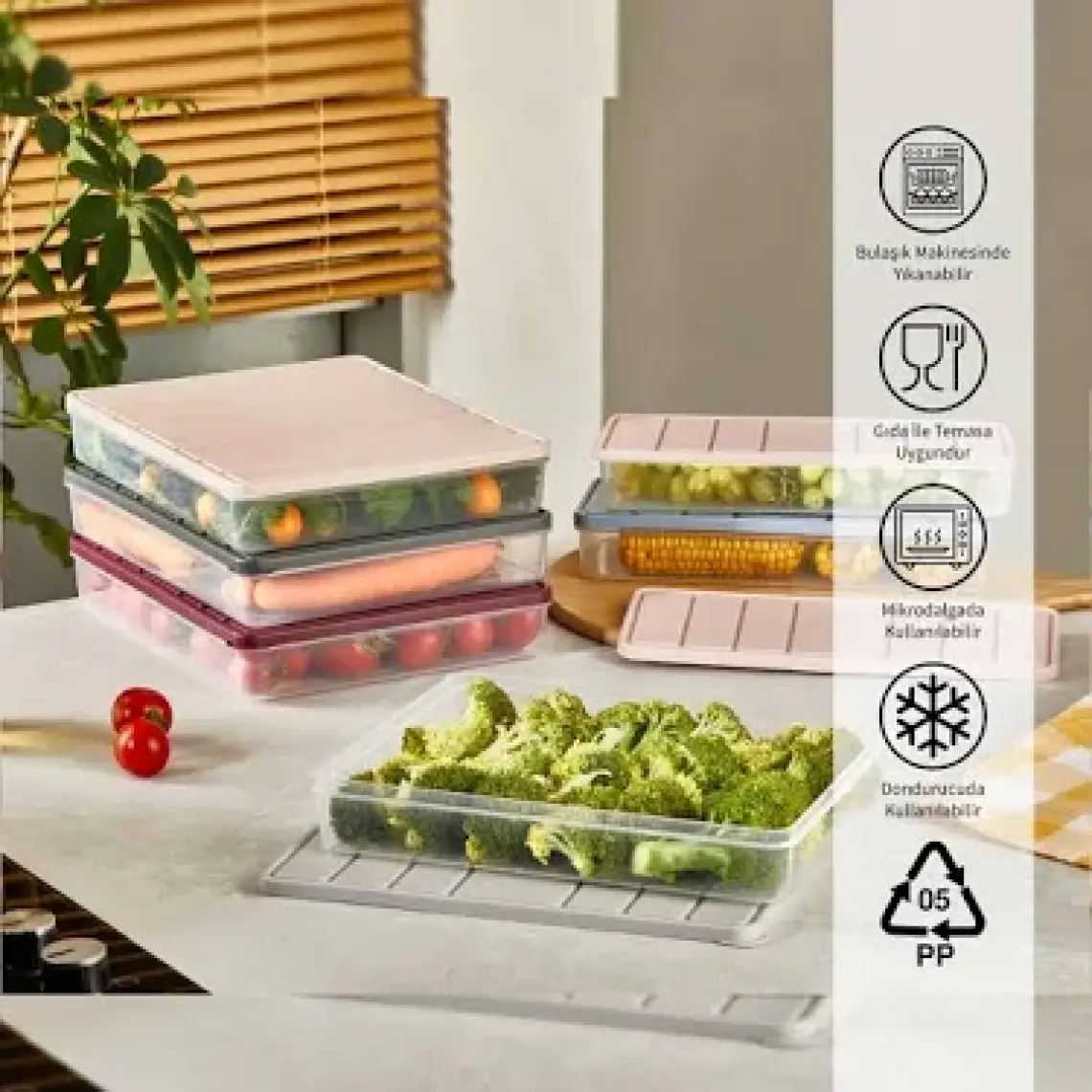 Selka Home Nora 3'lü Büyük ve Küçük Boy Saklama Kabı