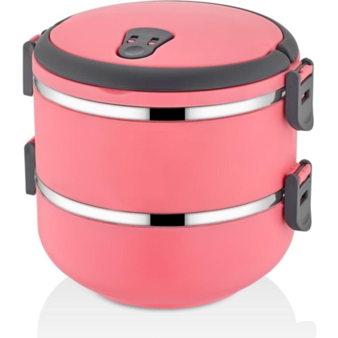 herkesetoptantic Freshbox 2 Katlı Sefer Tası Yemek Termosu (Pembe)