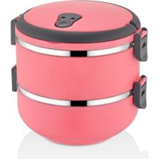 herkesetoptantic Freshbox 2 Katlı Sefer Tası Yemek Termosu (Pembe)