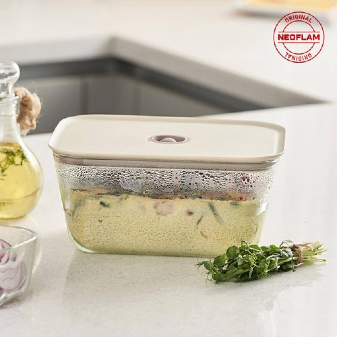 Neoflam Fika Clik Dikdörtgen Saklama Kabı Bej 2600 ml