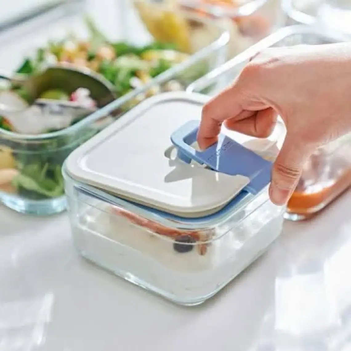 Neoflam Perfect Seal Dikdörtgen Cam Saklama Kabı Bej 1600ML