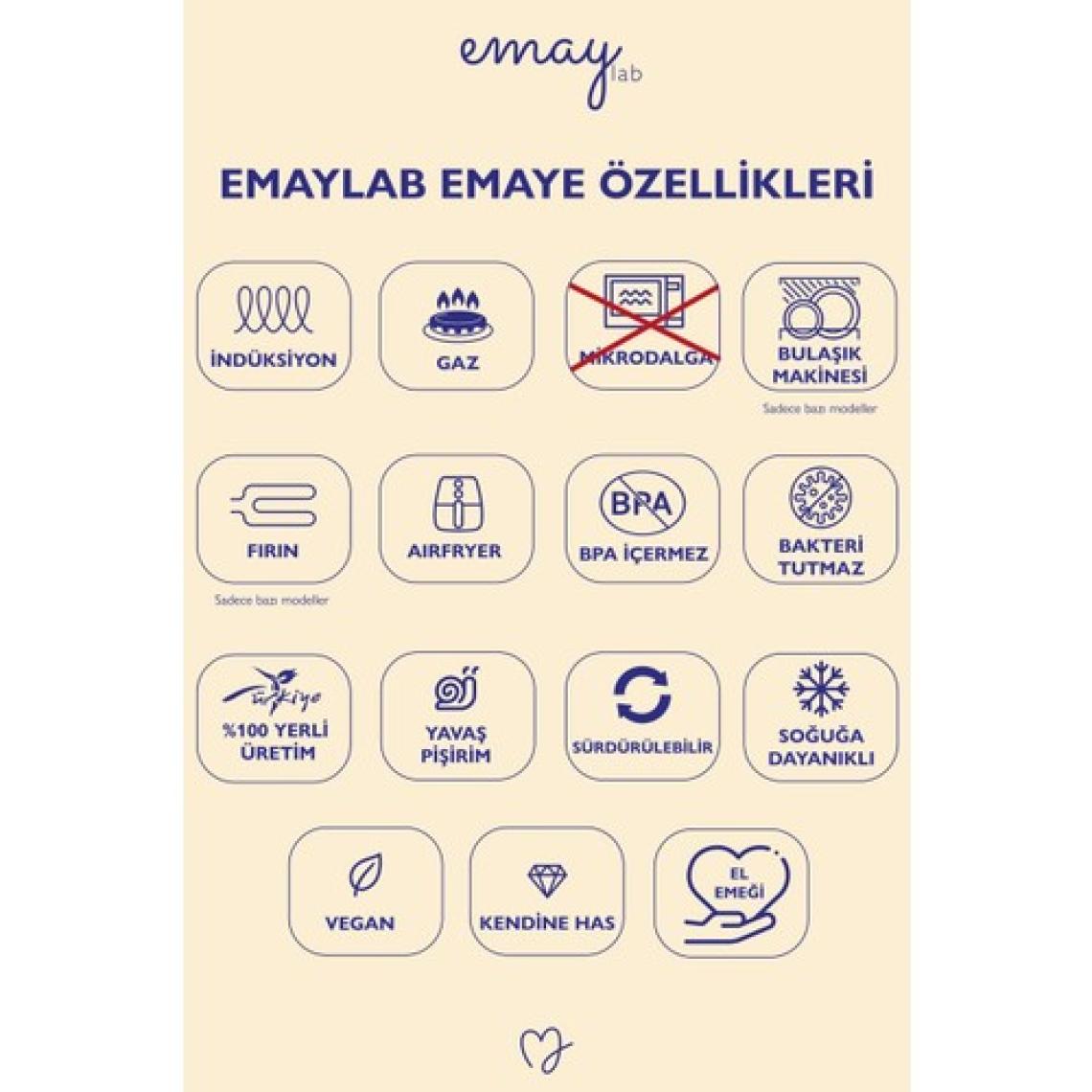 Emaylab Selge 3 Lü Emaye Tombul Saklama Kabı Takımı-6 Parça