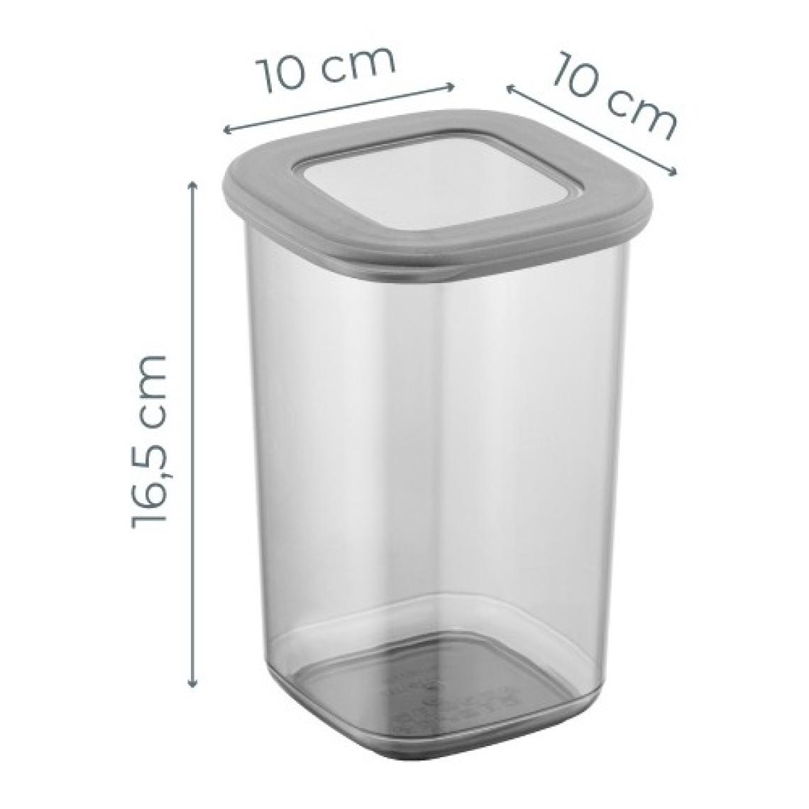 Vienev Etiketli Kare Erzak Saklama Kabı 12'li Set Orta Boy 1,2 Litre Antrasit