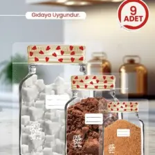 Palpak Kalp Desenli Metal Kapaklı Kavanoz Görünümlü Saklama Poşeti