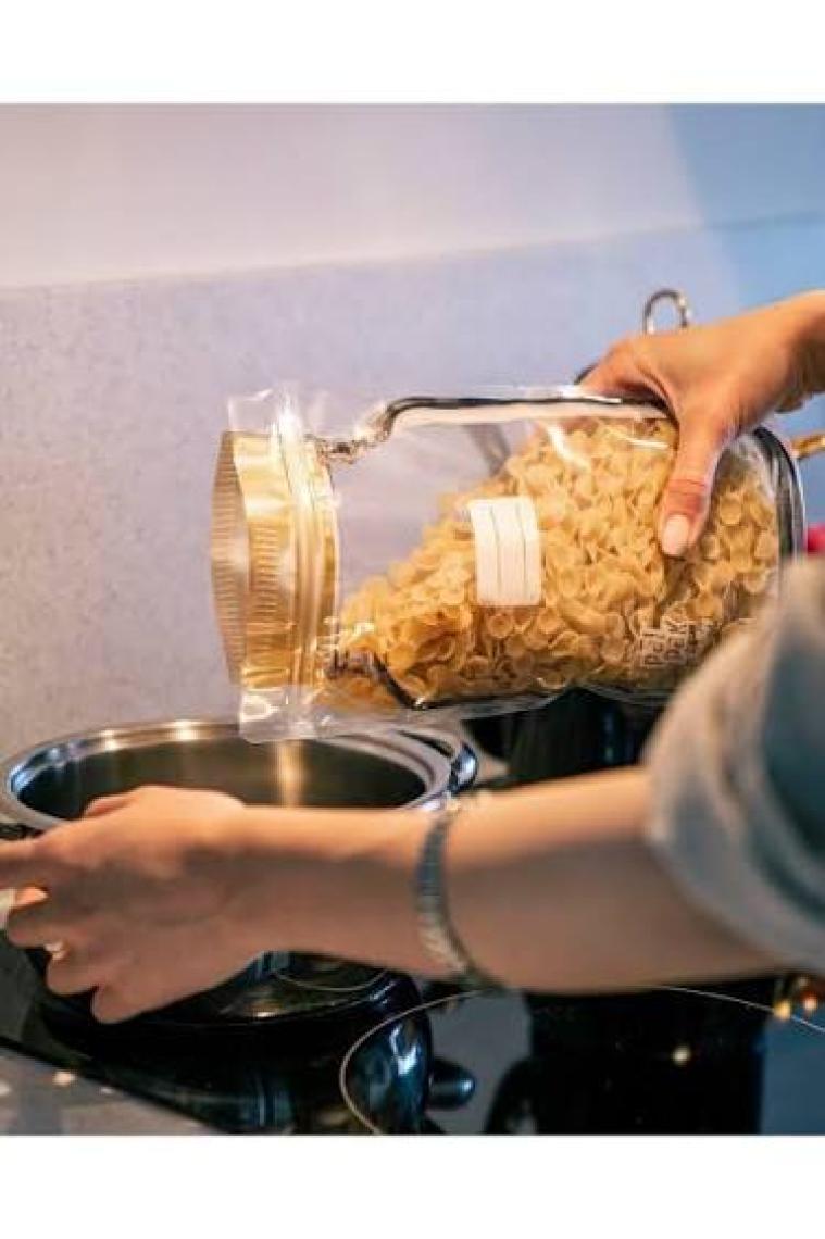 Palpak Büyük Boy Altınyaldız Metal Kapaklı Kavanoz Görünümlü Saklama Poşeti 10 Adet 1000 ml