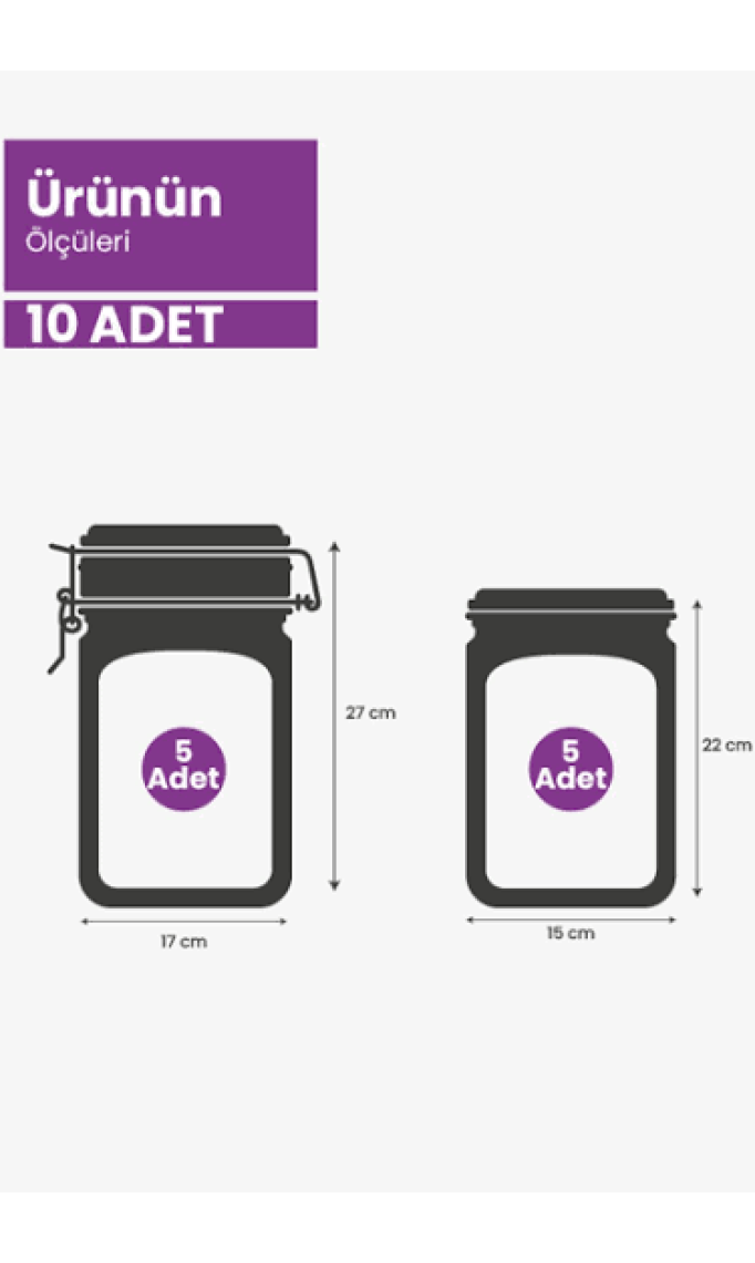 Palpak 2 Boy Kavanoz Görünümlü Saklama Poşeti 5 x 700 ml / 5 x 1000 ml