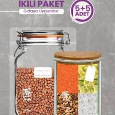 Palpak 2 Boy Kavanoz Görünümlü Saklama Poşeti 5 x 700 ml / 5 x 1000 ml
