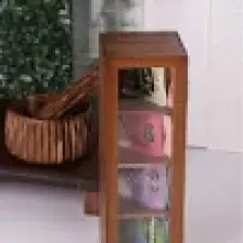Atbyhome Atby Akasya Ahşap Kapaklı 4 Bölmeli Çay Kutusu 26,5X9X9 cm Şeffaf Kapaklı Çay ve Kahve Düzenleyici Kutu