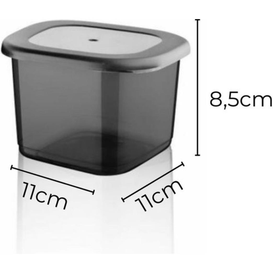 Etiketli 6'lı Antrasit Ekonomik Kırılmaz Saklama Kabı Seti 6x0,5 Lt.