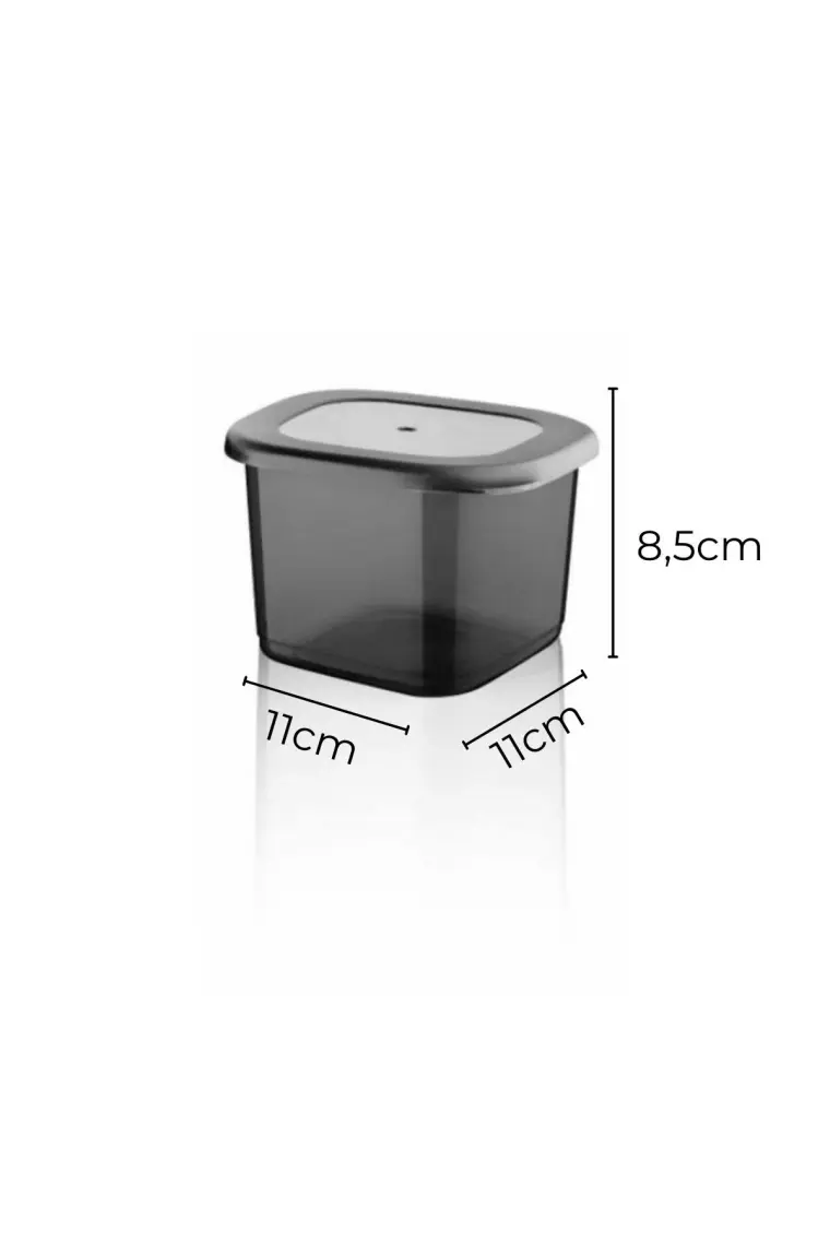 Etiketli 6'lı Antrasit Ekonomik Kırılmaz Saklama Kabı Seti 6x0,5 Lt.