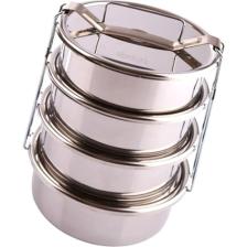 abnturk Paslanmaz Çelik 4lü Sefer Tası 2litre 2-4 Kişilik Yemek Taşıma Kabı 500ML X4 Kab Isıtılabilir Taslar