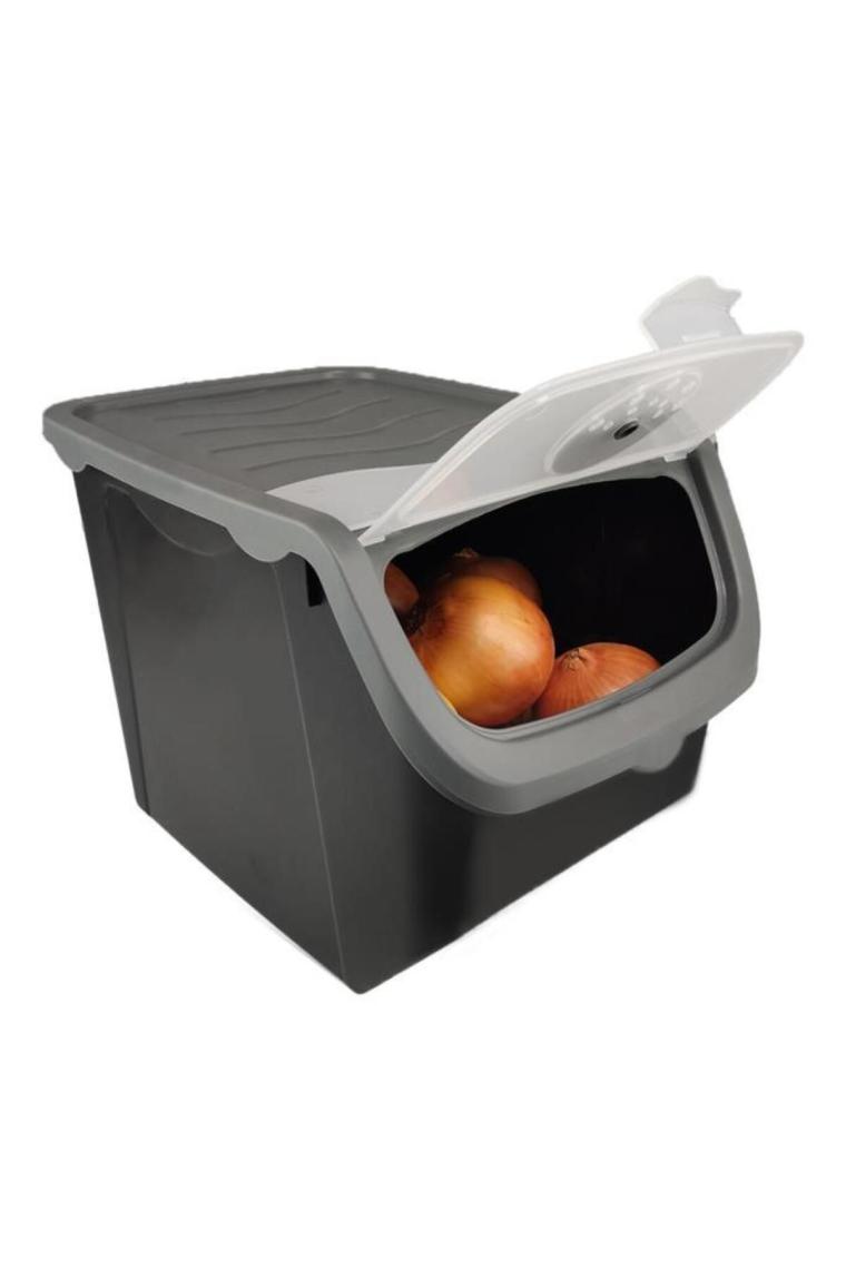 Digithome Coral 2'li Soğan Patates Saklama Kabı 12 Litre - Gri
