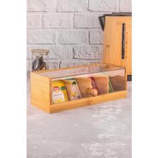 Atbyhome Bambu 4 Bölmeli Kapaklı Çay ve Bitki Çayı Saklama Kutusu – Doğal Malzeme, Şık ve Dayanıklı Tasarım 29x10x10 cm