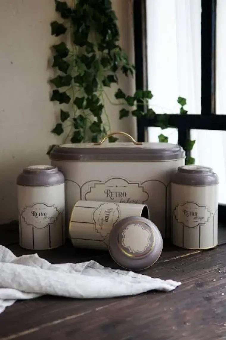 Evle ERB02U6 Oval Ekmek Kutusu 4 Lü Set, Retro