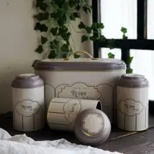 Evle ERB02U6 Oval Ekmek Kutusu 4 Lü Set, Retro