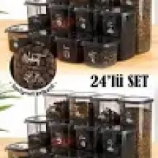24LÜ Peggy Kare Erzak Saklama Kabı 8x(0,55 Litre, 1,2 Litre, 1,75 Litre) Beyaz Serigrafi Etiketli