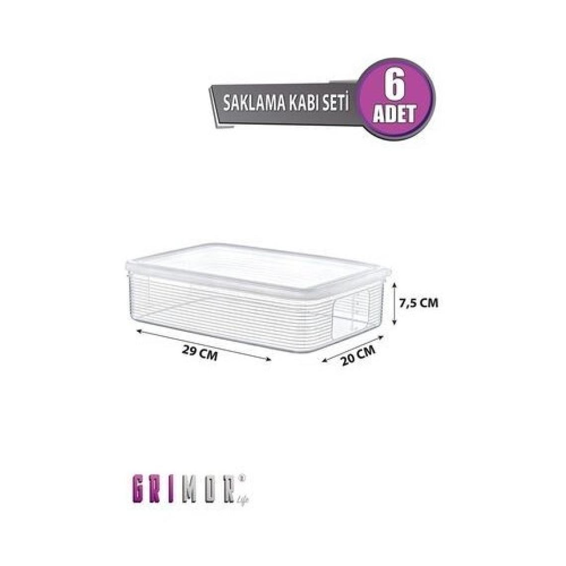 Kitchen Life 6 Adet 3,5 Litre Buzdolabı Içi Düzenleyici Dikdörtgen Erzak Saklama Kabı Seti - Organizeri 3500ML