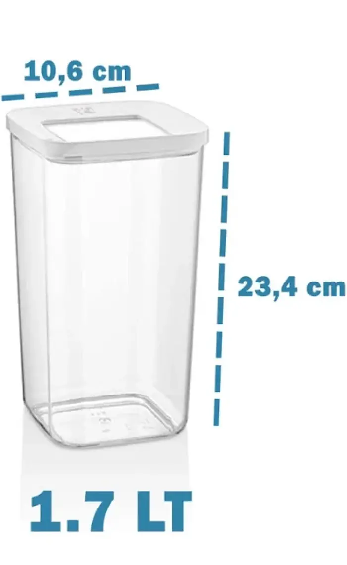 Çok Renkli Kare Vakum Saklama Kabı Seti 3’lü, 1.7l, Pratik ve Şık Tasarım