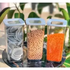 Çok Renkli Kare Vakum Saklama Kabı Seti 3’lü, 1.7l, Pratik ve Şık Tasarım