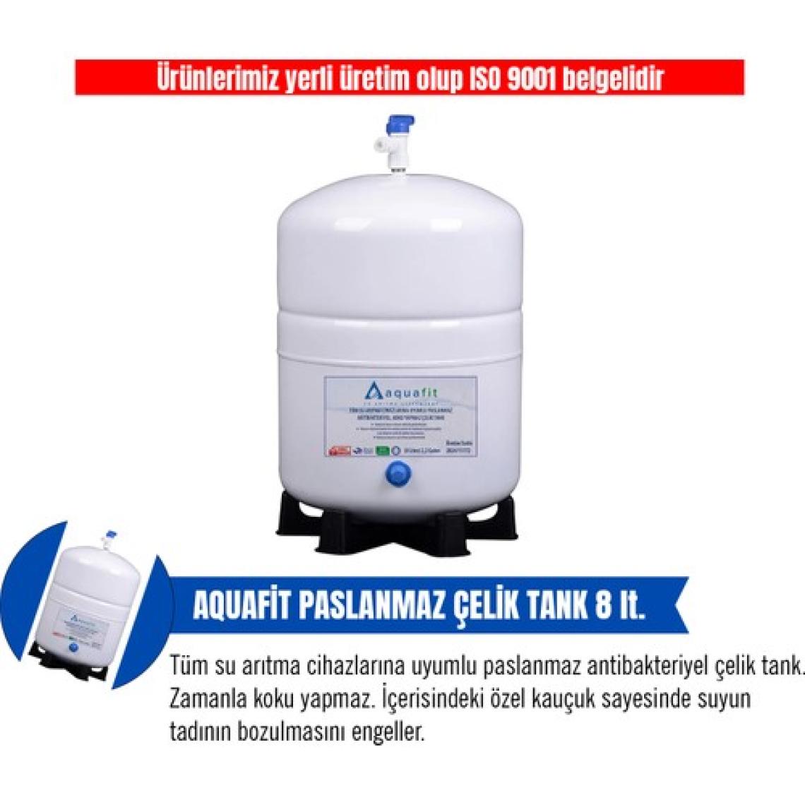 Aquafit Su Arıtma Cihazı 8 Lt. Aquafit Tankpro Paslanmaz Çelik Tank  - Tank Vanası Hediyeli