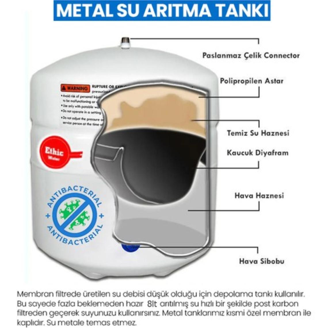Aquafit Su Arıtma Cihazı 8 Lt. Aquafit Tankpro Paslanmaz Çelik Tank  - Tank Vanası Hediyeli