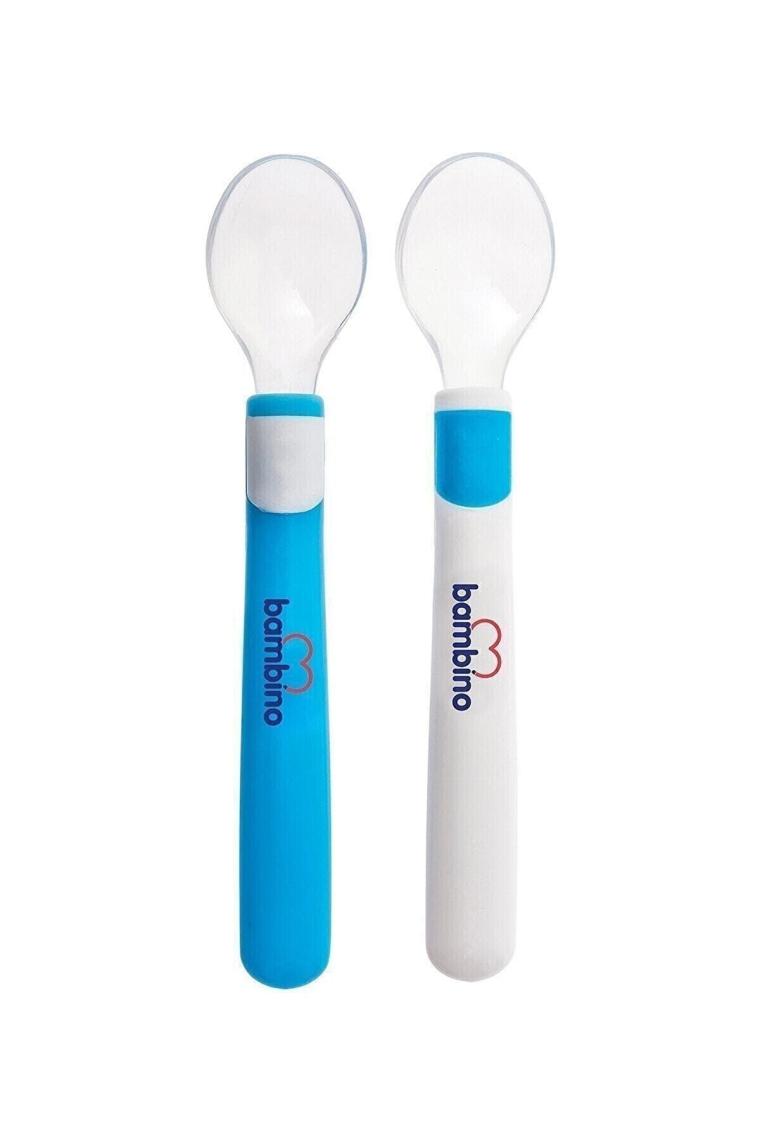 Bambino Silikon 2'li Mavi Mama Kaşığı