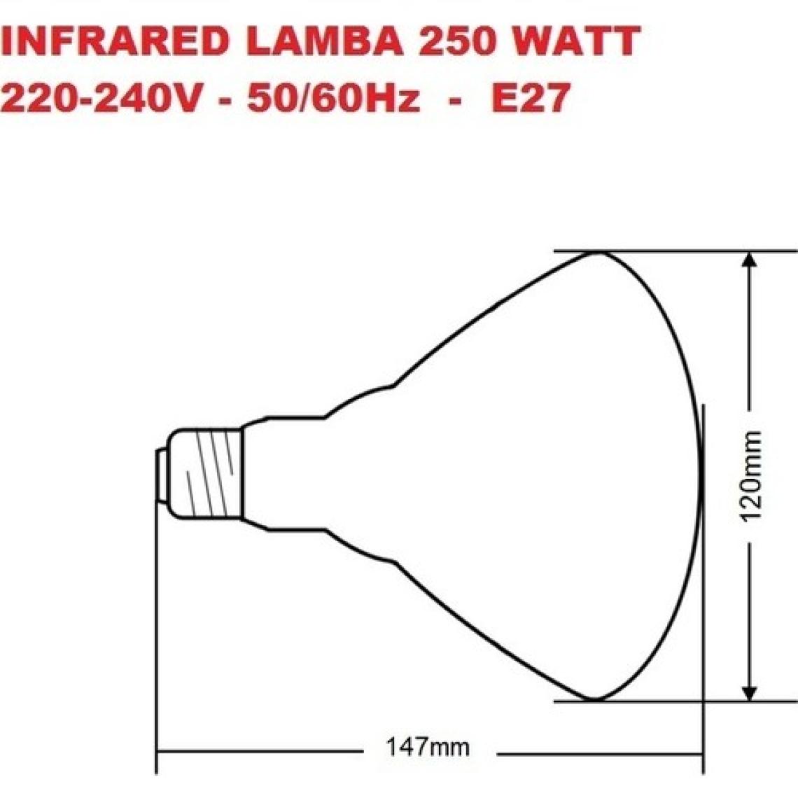 Infrared Isıtıcı Lamba 250 Watt