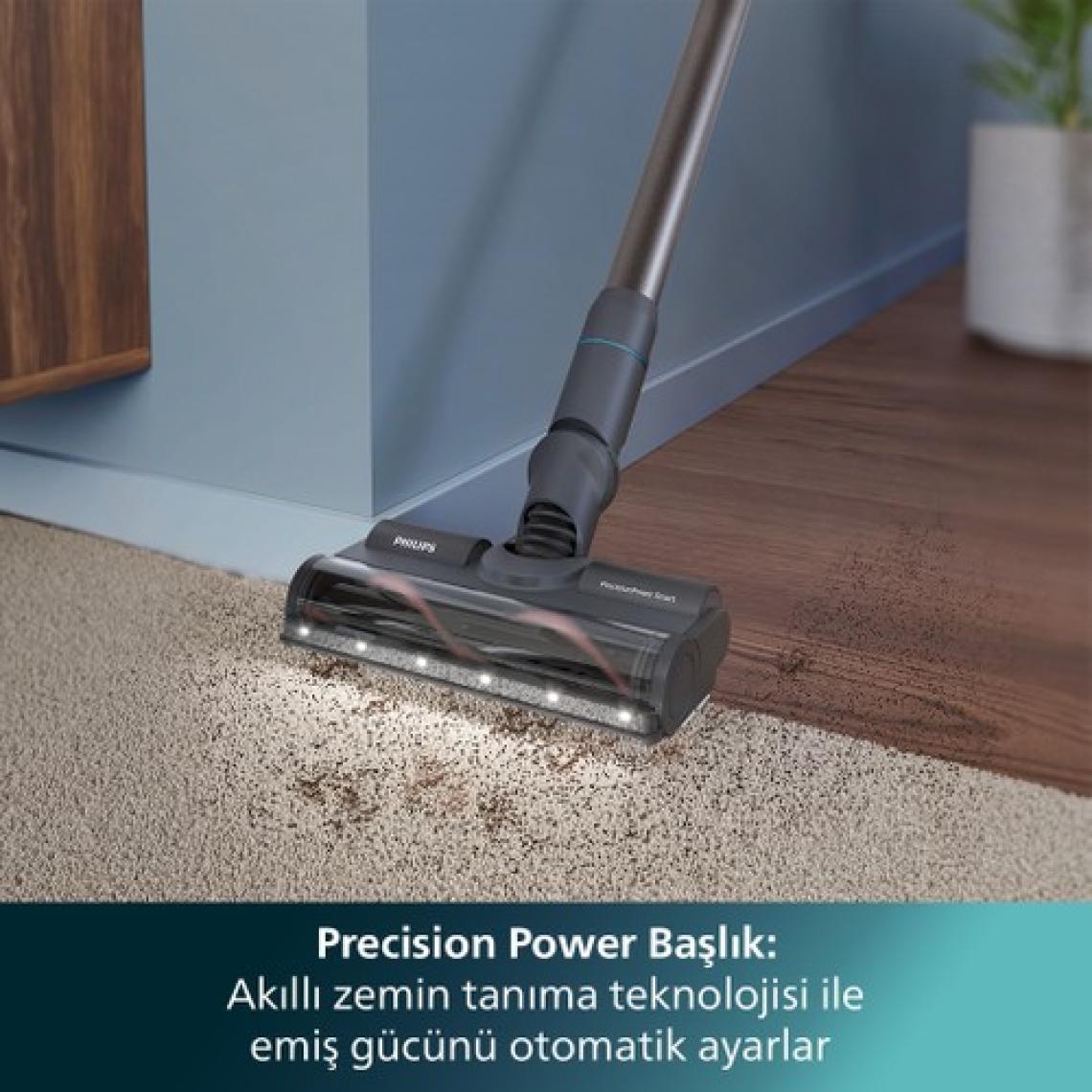 Phılıps 8000 Serisi Aqua Plus Kablosuz Dik Süpürge, 80 dk'ya Kadar Çalışma Süresi, PrecisionPower Başlık, Aqua Plus Başlık, XC8053/01