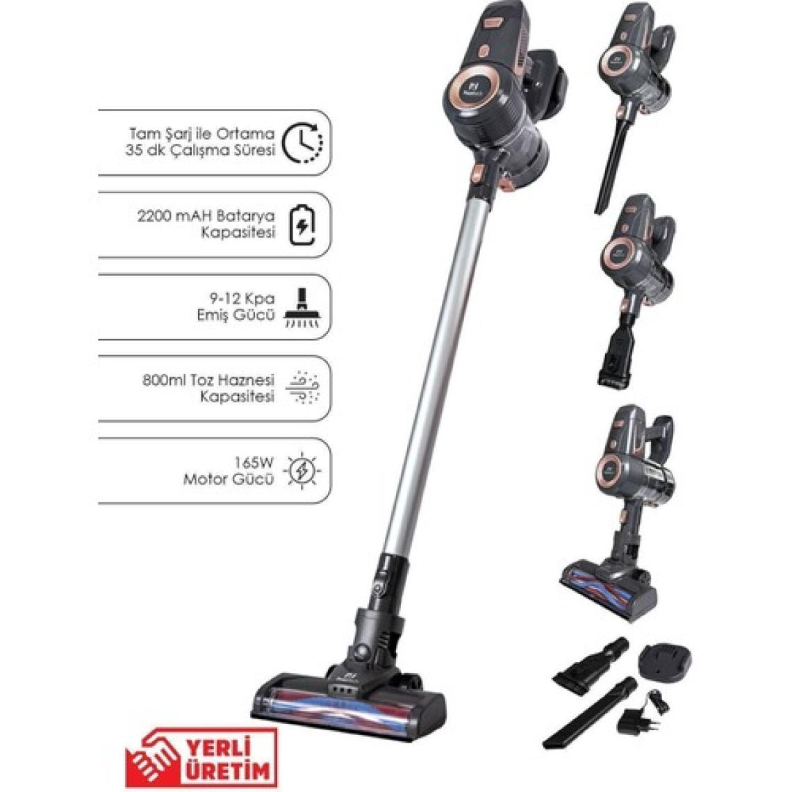 Pirantech  ES92 Şarjlı Dikey Kablosuz LED Aydınlatmalı Süpürge