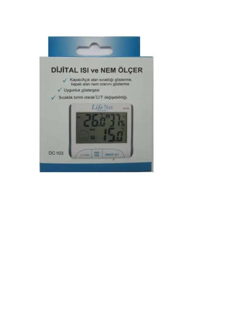 Life Net Medikal Dijital Termometre ve Nem Ölçer - DC103 Modeli ile Sağlığınızı Kontrol Altında Tutun