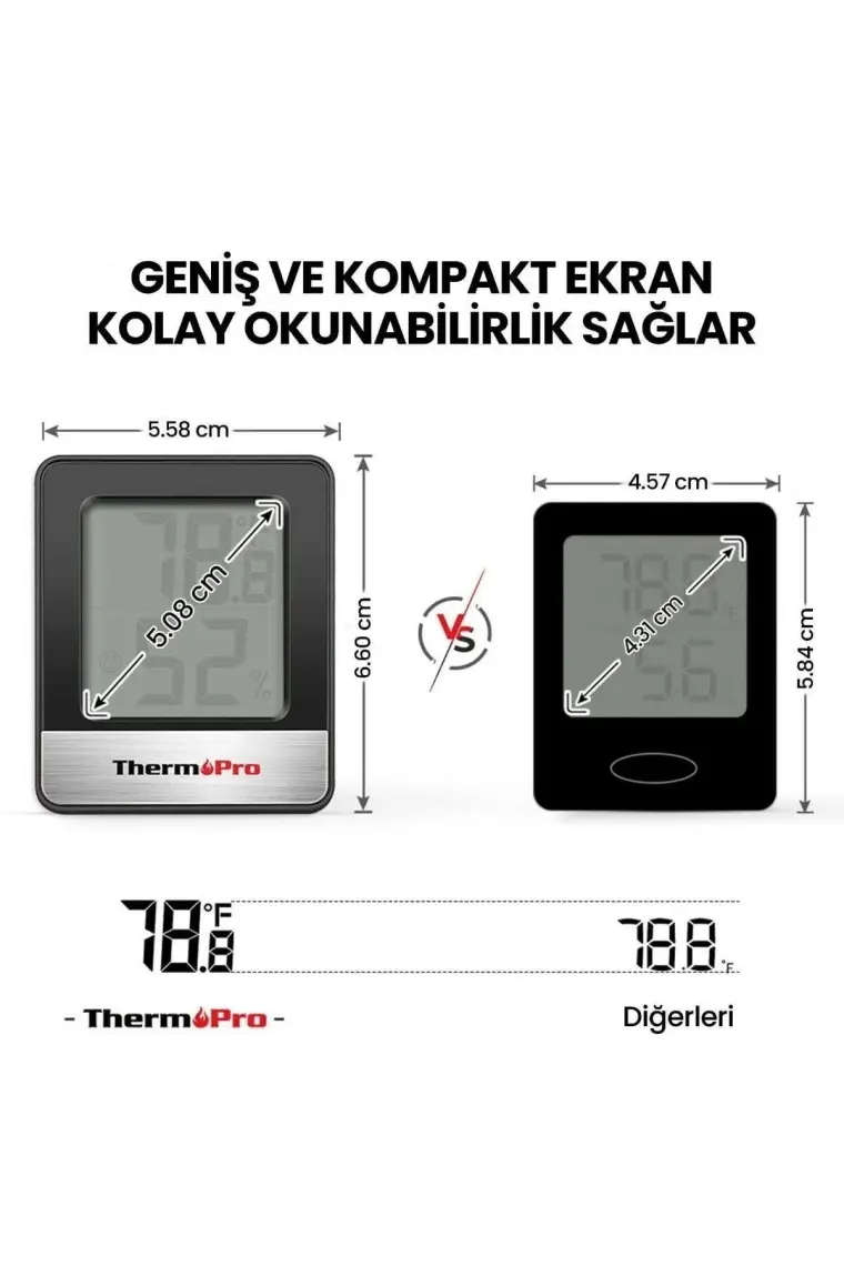 Thermopro TP49B Mini Iç Mekan Dijital Sıcaklık ve Nem Ölçer Termometre