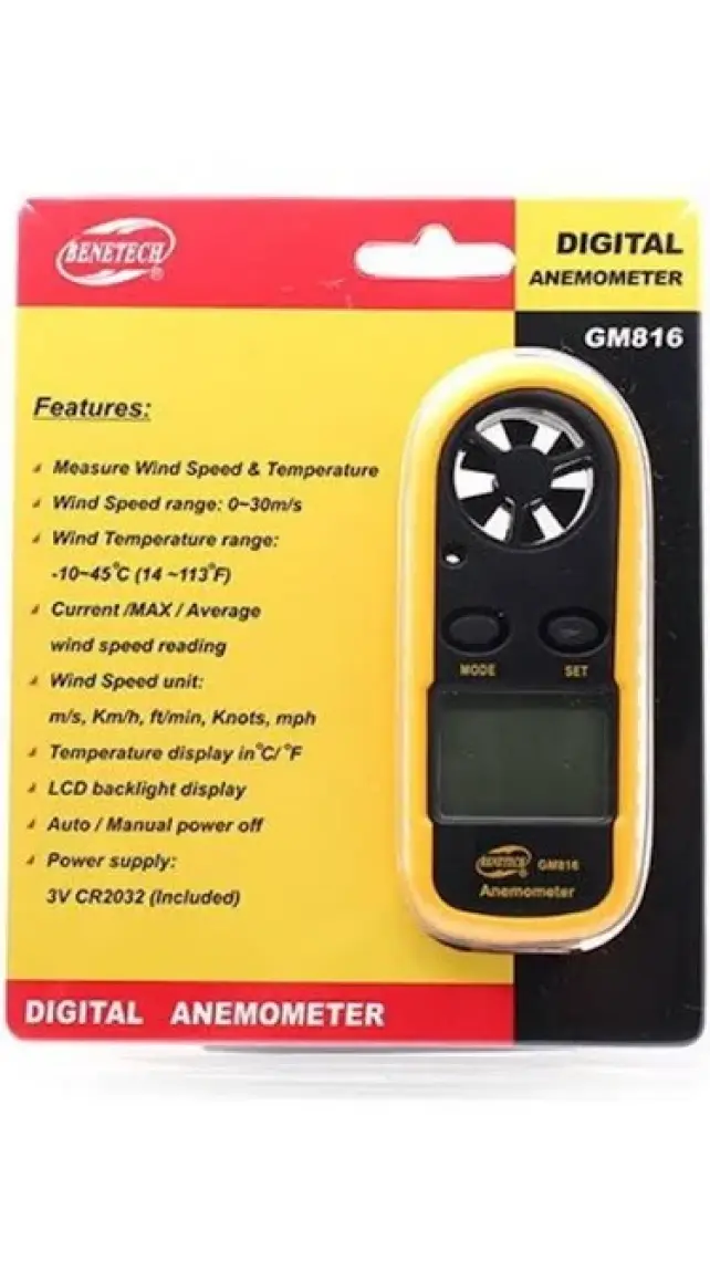 BENETECH Anemometre Termometreli Hava Akım Ölçer