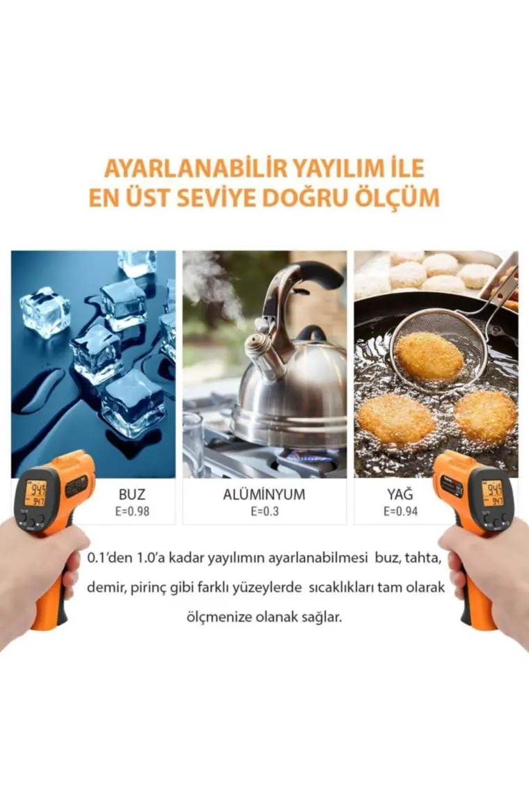 ThermoPro TP30 Endüstriyel Kızılötesi Katı-Sıvı Sıcaklık Ölçer