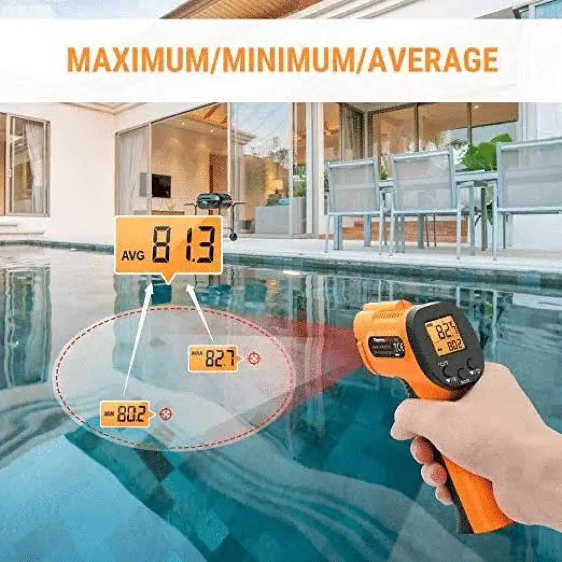 ThermoPro TP30 Endüstriyel Kızılötesi Katı-Sıvı Sıcaklık Ölçer