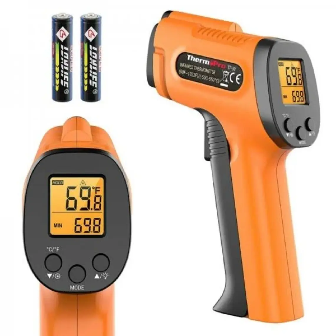 ThermoPro TP30 Endüstriyel Kızılötesi Katı-Sıvı Sıcaklık Ölçer