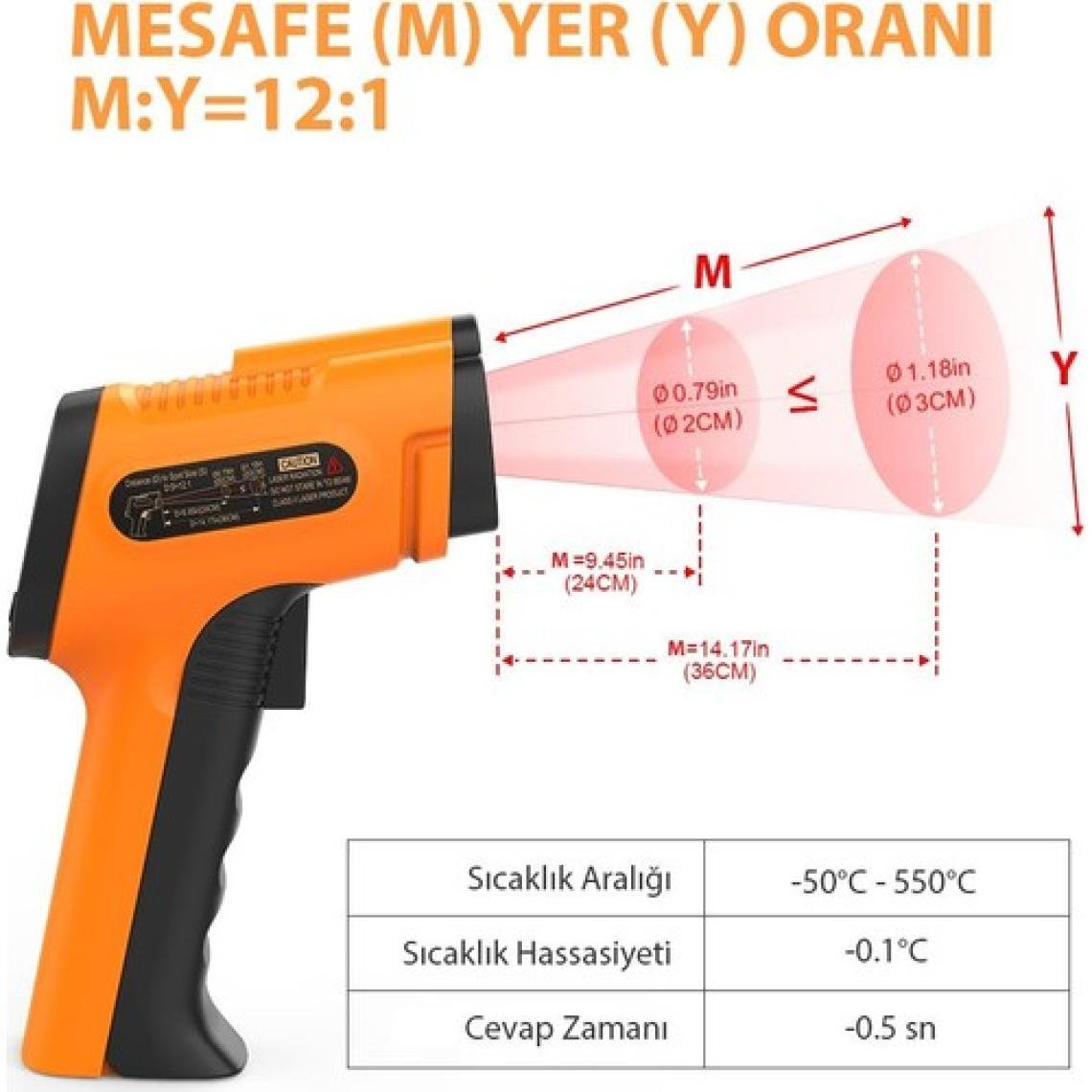 Thermopro TP30 Endüstriyel Kızılötesi Katı-Sıvı Sıcaklık Ölçer